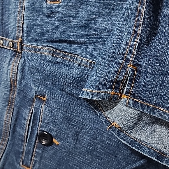 Y2k Hip Jeans Rhinestone Pocket Blue Jean jorts Juniors Size 15 - Picture 4 of 7